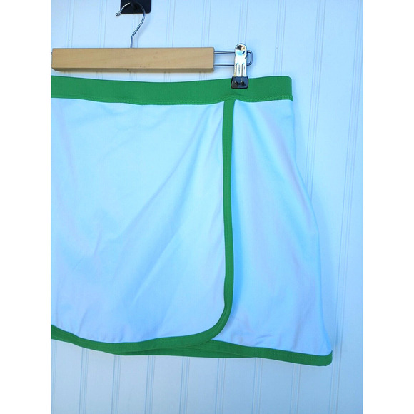 J. Crew Cloudstretch Wrap Tennis Skirt Skort Size L White Green Pickleball BP016 - Picture 4 of 9